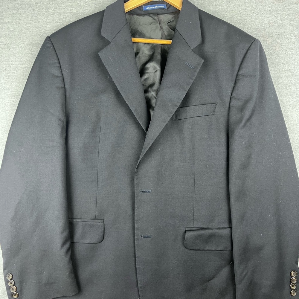 Ralph Lauren Wool Blazer Sports Black Coat Jacket Mens Size 42R RN69456